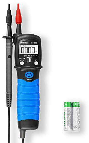 Multimètre Numérique Stylo Voltmètre Testeur de Continuité, Testeur de Tension AC DC Testeur Electrique Mesure la Tension, le Courant, la Résistance(BTMETER BT-38C)