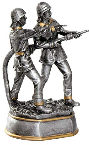 RaRu Feuerwehr-Pokal Resin-Figur mit Ihrer Wunschgravur (2 Verschiedene Größen erhältlich). (Groß, 30cm)