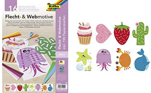 folia Flecht- & Webmotive Set, DIN A4, 16 Blatt, Sie erhalten 1 Stück á 16 Blatt