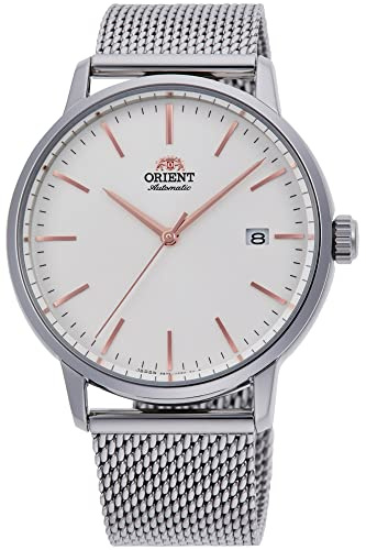 Orient Stylish Maestro Herren-Armbanduhr Automatik Handaufzug Mechanisch Casual Edelstahl Armband und Gehäuse, Mesh Weiß, Armband