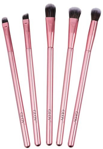 Glov Set Pennelli Trucco Professionali 5 Pennelli Make up Occhi Morbidi Kit Trucco Vegan e Cruelty-free Design Elegante Ideale per Sfumature e Applicazione Precisa