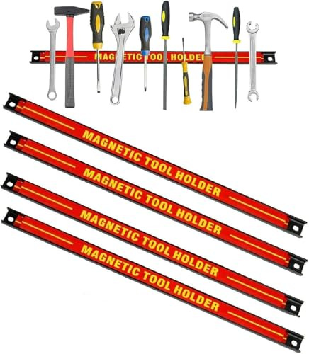 4x Magnetleiste 50cm Werkzeughalter Magnet Werkzeugleiste Magnetisch Werkzeugholder Magnetschiene Wandhalter (4 x 50cm)