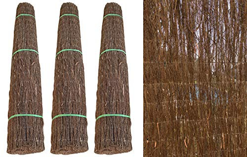PAL | Rollo Brezo Natural Color marrón Oscuro. Rollo Brezo ecológico 2 m Altura por 3 m Longitud (3- Rollos Brezo)