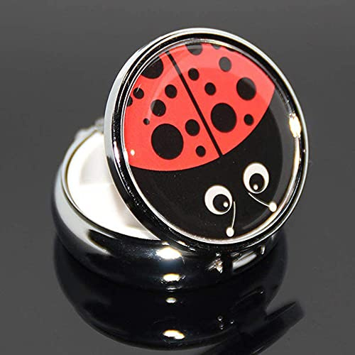 Mini pastillero redondo de metal, 3 compartimentos, organizador creativo portátil de 50 mm, dispensador de píldoras, soporte para bolsillo, bolso, regalo de viaje