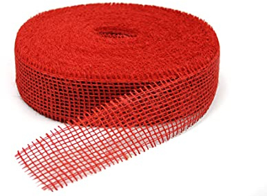 JUTE 5 cm Band (Juteband, Tischband, Dekoband) ZWARTZ 5cm/40m, rot 287643 ROT 3500