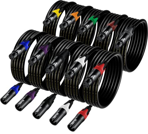 EBXYA XLR Mikrofonkabel 2m 10er-Pack für Podcast, PA & Veranstaltungstechnik