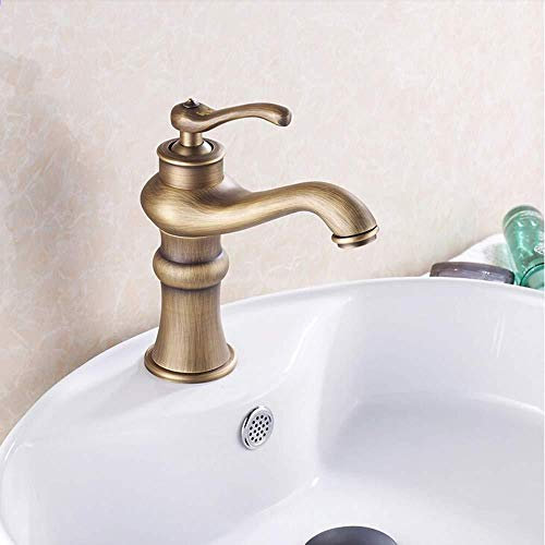 TAOZUYING Wasserhahn Edelstahl Messing Chrom Badarmaturen Badezimmer Küche Becken Wasserhahn Bronze Finish Messing Mischbatterie Warm- und Kaltwasserhahn Marriage