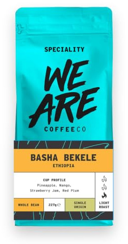 We Are Coffee Co - Ethiopia - Basha Bekele - Whole Bean 227g | Light Roast Coffee Beans | 100% Arabica | Freshly Roasted in the UK
