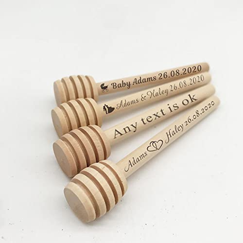 gors Cucchiaio per miele in legno, personalizzato, mini cucchiaio da miele in legno, 8 cm/10 cm, regalo di nozze, utensili da cucina e dessert (10 cm, 50 pezzi)