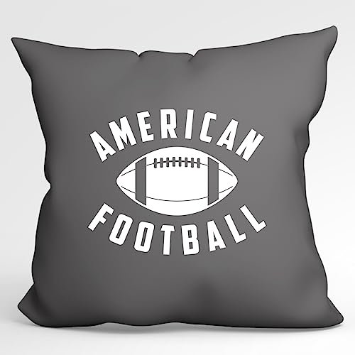 Huuraa Sofakissen American Football Ball Geschenk 40x40cm mit Füllung Steel Grey Baumwolle American Football Mitbringsel