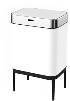 CATTERHOUSE Cubo de Basura y Reciclaje Cosmos 60L 42x30x76 cm de Acero Inoxidable con Sensor de Movimiento y Apertura Automática
