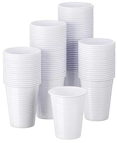 DETERMONDO 3000 Bicchieri Plastica Rigida Usa e Getta da 200 ml Bianchi Monouso per Acqua Caffè e Cocktail, Ideali per Feste ed Eventi, Realizzati in Polistirene Conforme al Contatto Alimentare
