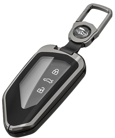 Autoschlüssel Hülle für VW, Schlüssel Hülle Kompatibel für Golf 8 MK8 ID.3 ID.4 Cupra Skoda Octavia A8 SEAT Leon MK4 Tarraco Ateca 3-Tasten Auto Schlüssel Cover mit Schlüsselanhänger (Black)
