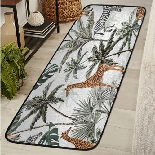 Giraffe Zebra Teppich weich rutschfest Bauernhaus Teppich waschbar Küche Läufer Teppiche Moderne Bodenmatte für Flur Eingangsbereich Wohnzimmer Schlafzimmer Wohnkultur 183 x 61 cm