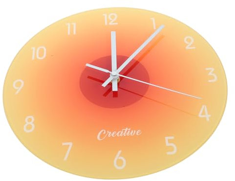 Ciieeo Wanduhr aus Glas in der Dämmerung Schlafzimmer-Hängeuhr Moderne wanduhr Uhr Schlafzimmer wandverkleidung Wanduhren hängende Uhr Gradient dekorative Uhr schmücken