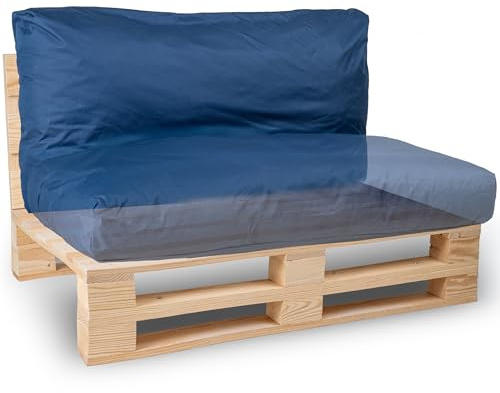 bananair - Palettenkissen Outdoor Wasserdicht & Abnehmbar - Schaumstoffpolsterung, Bequem - Polster Ideal für Europaletten, Palettenmöbel, Gartenmöbel (Sitz- oder Rückenkissen, 120x60 cm, Blau)