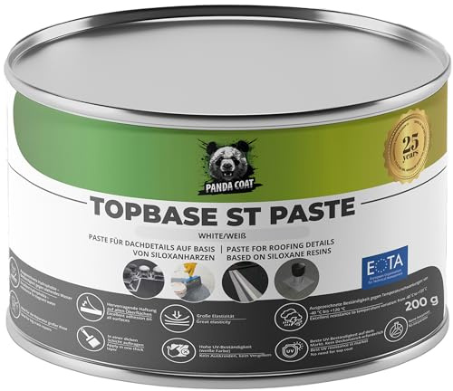 PandaCoat TopBase ST Paste (200 g) – Silikon Dichtmittel – Für Dachreparaturen, Flüssigkunststoff, Flüssiggummi, Schornsteine, Gipsdicht & Dachrinnenabdichtungen – Wasserdicht & UV-beständig