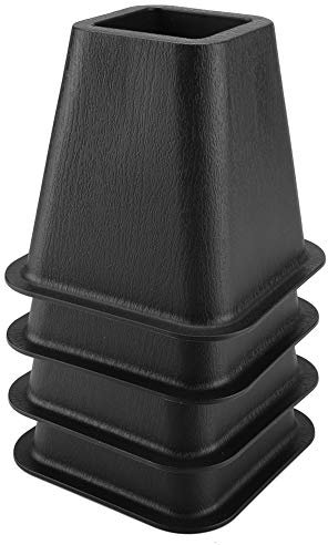 AYNEFY Lot de 4 Rehausseurs de Lit, Bureau, Pieds D'éléphant avec Plateau intégré et Base Large, Rehausseurs de Meubles Noirs pour Surélever Les Chaises, Canapés pour Une Meilleure