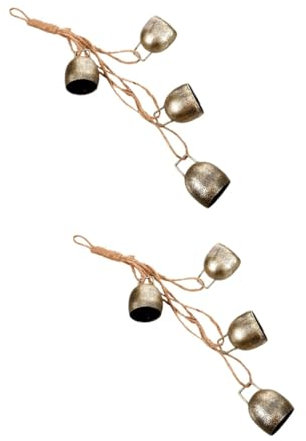 ibasenice 2stücke Hängende Glocken Aus Metall Vintage Windspiel Für Garten Und Zuhause Kreative Dekoration Mit Glocken Antikbronze Langlebiges Klangspiel Für Rustikale Und Moderne