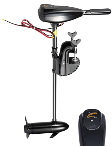Levkitch Elektrisk båtmotor 12 V 55 pund, dragkraft 1 850 kg, slangbåtsmotortrolling-motor, elektrisk utombordsmotor med batteriindikering, utombordsmotor båtmotor utombordsmotorer för båtar