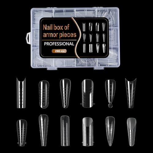 288x/set nagelformar för gelnaglar bygga heltäckning akrylnaglar former nagelformer nagelförlängningsformer