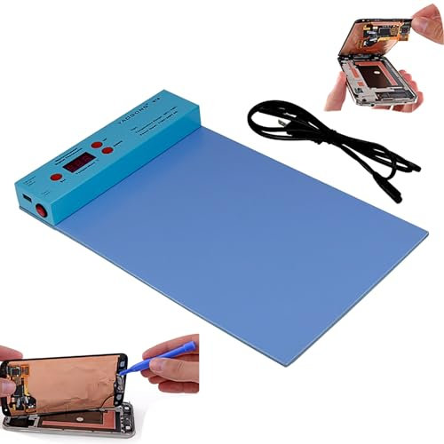 PEAKSEE Coussin Chauffant pour écran LCD, Thermostat Automatique 50~120 °C, Plaque chauffante de réparation d'écran LCD 14, séparateur d'écran LCD, pour réparation d'écran de Tablette de Smartphone