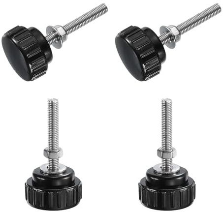 QUARKZMAN 4 Stück Rändelschraube mit Gewinde M5 x 35mm Rundkopfschraube mit Muttern Unterlegscheiben, Flügelschrauben Edelstahl 304 Klemmhebel 25mm Klemmknöpfe für Maschine