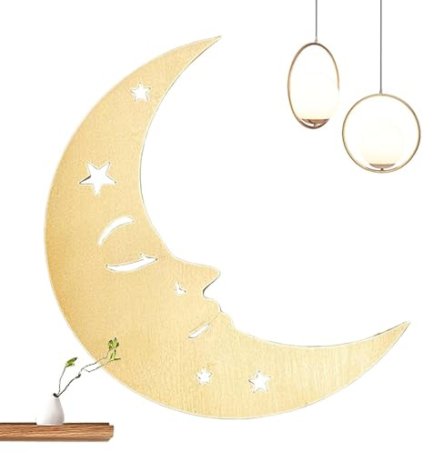 Wanddeko aus Holz, Sonne / Mond, hohle Skulptur mit Mond und Sonne, rustikale Wandkunst für Wohnzimmer, Schlafzimmer oder Balkon, einzigartige Wanddekoration für eine warme Atmosphäre