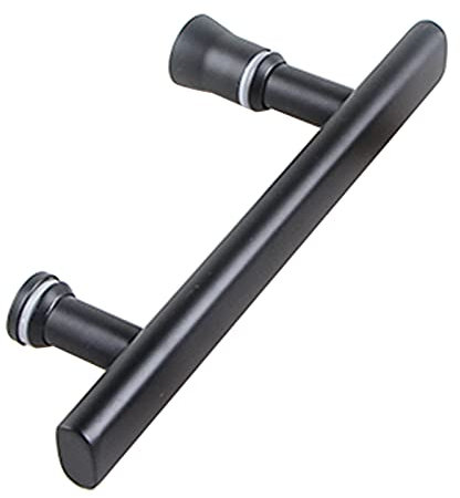 GZKDKZB Poignée de Porte de Douche en Acier Inoxydable Noir Mat | Bouton-Poussoir de Porte de Douche intérieure | Barre Porte-Serviettes pour Cabine de Douche