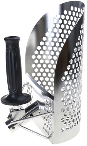 Lerpwige Cucharas de arena de acero inoxidable para detectar metales, pala de caza de tesoros de playa, con agujero hexagonal, eficiente y práctica