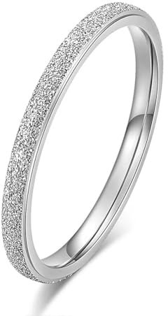 Hasdnker Ring Ringe Damen Bijouterie Herren Classic Simple Matte Narrow/Wide Ring for Women Trendy Tail Ring Rose Gold/Silver Color Wedding Band Jewelry 4 Silver2Mm