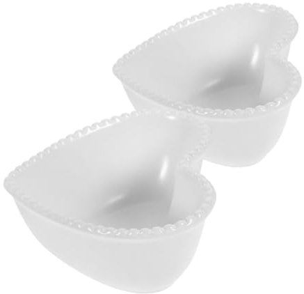 VALICLUD 2stücke Herzförmige Keramikschalen Niedliche Dessert Und Obstschalen Für Snacks Pudding Salate Und Suppen Im Eleganten Nordischen Design Für Kücheneinsatz