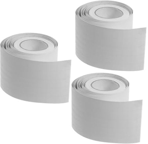 UKCOCO 3 Rollen Wandtattoo im Hintergrund selbstklebende Sockelleiste trimmen Streifen Planke Ecke Zierleisten zum Abziehen und Aufkleben für Wände Fußleiste aus Vinyl PVC