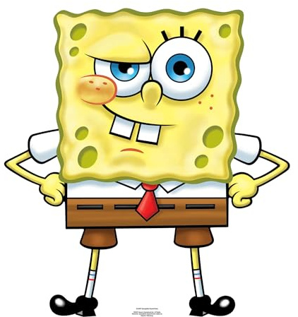 Star Cutouts SC4607 Spongebob Schwammkopf Pappausschnitt, Höhe 85 cm, offizielles Lizenzprodukt, Party, Geburtstag, Raumdekoration
