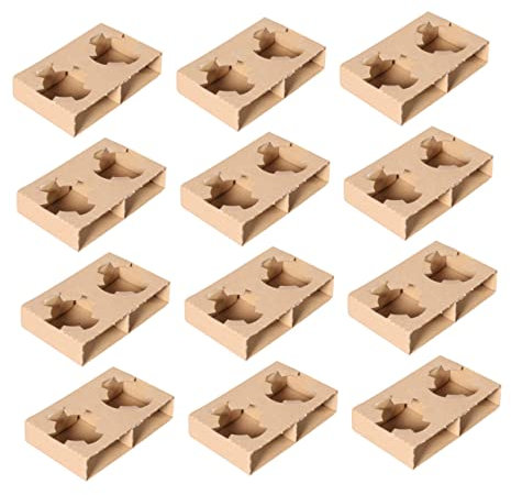 Holibanna Bandeja Para 2 Tazas Corrugado 50 Unidades Portavasos Para Bebidas Para Llevar Soporte Para Café y Té Accesorio Para Entregas