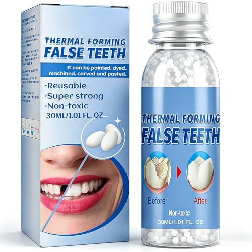 Temporary Tooth Filling Kit, Dental Repair Beads for Mending Gaps and Chipped Tooth, Moldable False Teeth Replacement, Moldable False Teeth Filling for Fake Dental Repair