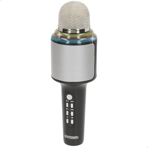ColorBaby Bontempi Microfono Karaoke Wireless, Altoparlante e Luci LED integrate, Batteria ricaricabile tramite USB, Pulsanti Regolazione, Compatto, Senza Cavi, per bambini a partire da 3 anni (39227)