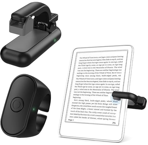 LeadsaiL Page Turner Ring for Kindle Paperwhite/Scribe/Oasis, Wireless RF Remote Control Clicker for iPhone, iPad, Android Tablets, e-Readers, Camera Shutter and Video Trigger, Black