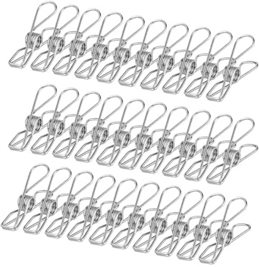 Abiyou Pinzas para Ropa de Acero Inoxidable, 100PCS Pinzas para Ropa de Metal, Pinzas Tender Metalicas Pequeñas, Pinza para Tender Ropa Metal Multipropósito, para Toallas, Mantas