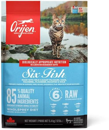 Orije Six Fish - Cibo per Gatti e Cuccioli di Gatto, 1.8 kg