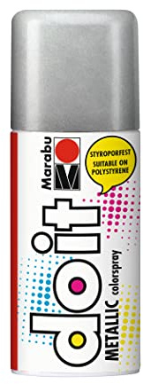 Marabu 21074006782 - Do it Metallic silber, Colorspray auf Acrylbasis für edle Metalleffekte, styroporfest, sehr schnell trocknend, sehr gute Deckkraft, wetterfest, 150 ml Sprühdose