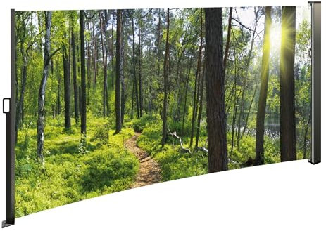 Westerholt Seitenmarkise mit Fotodruck Wald - Auszug Links - Bildmotiv rechts