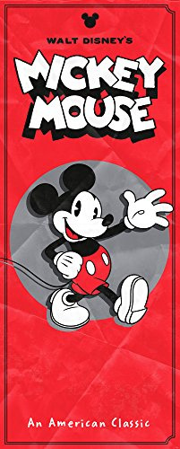 Komar Disney Vlies Fototapete Mickey Classic | 100 x 250 cm | Tapete, Wand Dekoration, Micky Maus, Retro, Kinderzimmer | 052-DVD1, Rot/Schwarz/Weiß