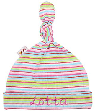 Babymütze Zipfelmütze Knotenmütze mit Namen personalisiert * Ringel rosa bunt