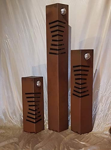 Generisch Set aus 3 Säulen Rostsäulen RS126 Deko Rost Säule Blumen Garten