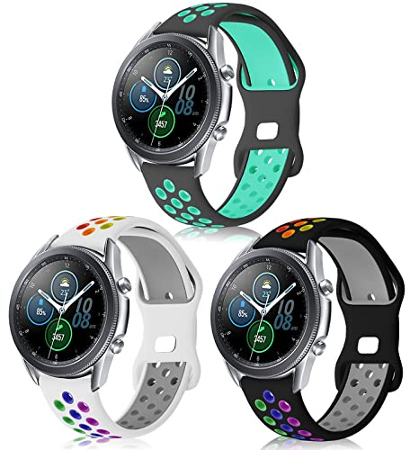 Armband kompatibel mit Samsung Galaxy Watch 3 45mm / Galaxy Watch 46mm Armband, 22mm Silikonarmband für Gear S3 Frontier/Classic/Huawei Watch GT 46mm / GT 2 46mm / GT2 PRO/Amazfit GTR 47MM