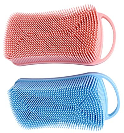 Beaupretty 2stücke Silikon-badebürste mit Haken Doppelseitige Peelingbürste für Dusche und Körper Badeaccessoires aus Hochwertigem Silikon für Sensible Haut