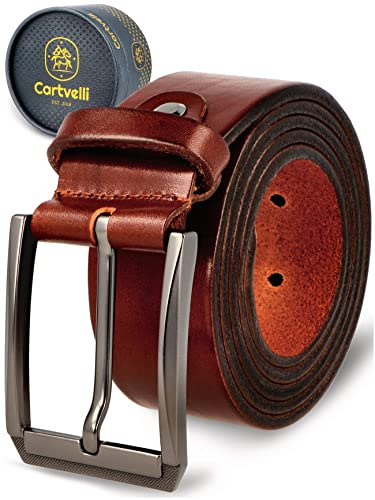 Cartvelli Premium Ledergürtel Herren Made in Germany mit Geschenkbox - Echtleder-Gürtel 40mm