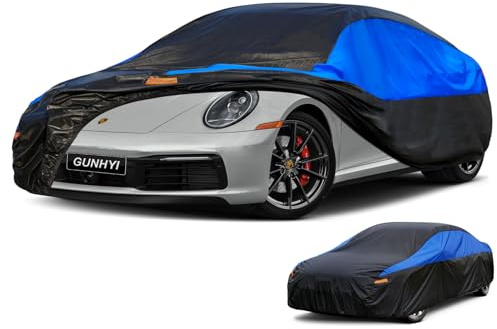 GUNHYI Autoabdeckung Wasserdicht und atmungsaktiv, Vollgarage Autoplane für Porsche 911, CLA, Model 3, BMW 2er, A Klasse, Corolla, Mazda 3 etc. Schutz vor Regen, Sonne und Staub. (450 zu 470 cm) 3L