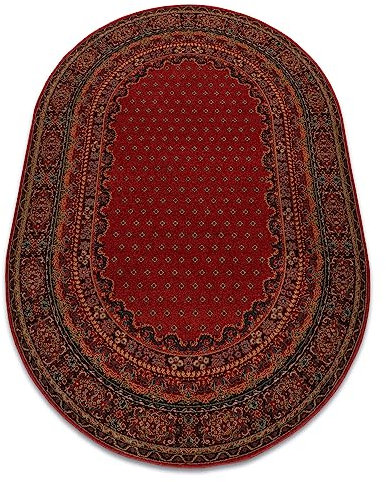 rugsx Wollteppich POLONIA Baron, traditionelle Teppiche, für das Schlafzimmer, Wohnzimmer, Oval Burgund 200x300 cm